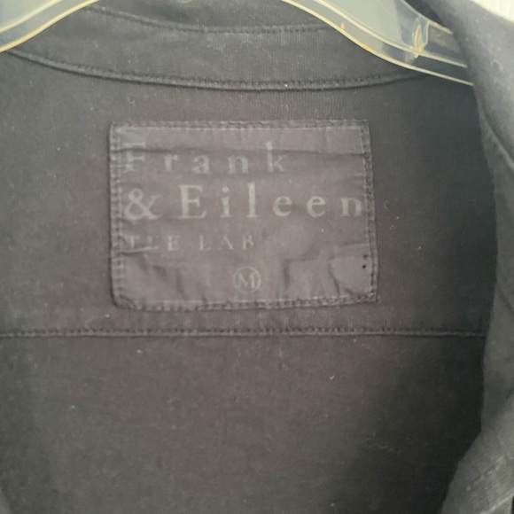 Frank and Eileen Button Down Shirt Black Womens Medium Long Sleeve Knit Tee Lab - Picture 4 of 12